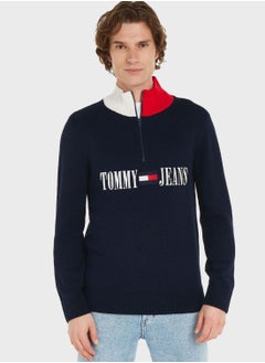 Buy Logo Zip Detail Sweater in Saudi Arabia