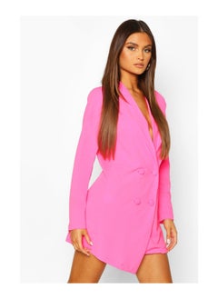 Buy Collarless Double Breasted Blazer Dress in UAE