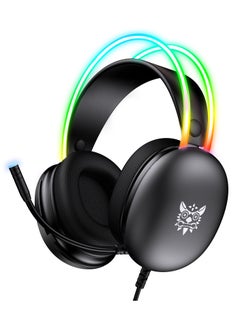 Buy X25 Headset With Microphone Wired RGB Rainbow Gaming Headset in Saudi Arabia