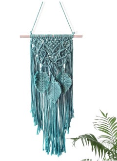 اشتري Macrame Woven Wall Hanging Boho Chic Home Decoration Art Wall Leaf Feather Handmade Tapestries Handmade Natural Cotton Suitable for Wedding Bedroom Living Room Background Wall في السعودية