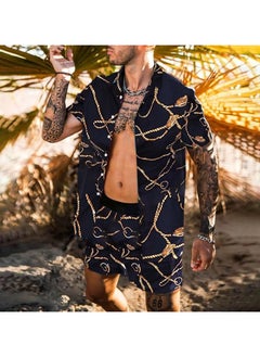 Buy Men's Shirt Casual Loose Shorts Beach Suit in Saudi Arabia