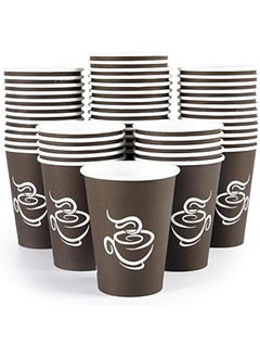 Buy 240-Pack 12oz Brown Disposable Paper Coffee Cups for Party, Picnic, Travel, and Events. in Saudi Arabia