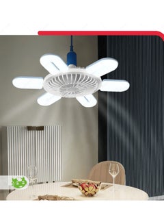 Buy Lamp+Fan 60W Fan Ceiling Light E27 Universal Lighting Base with Remote Control 3 Blades 3 Speeds Wind Chill Controlled Sleep Lighting with Remote. in Saudi Arabia