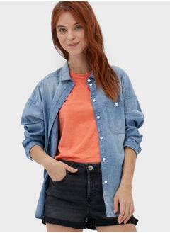 Buy Pocket Detail Denim Shirt in Saudi Arabia