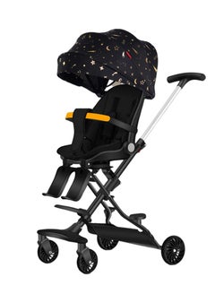 Buy Lightweight Baby Stroller, Can Lie Flat and Swivel, Travel essential, Can Fold The Stroller，Elegant Baby Stroller(Black Starry Sky) in UAE