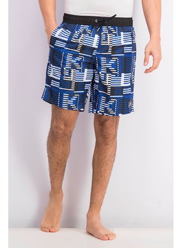 Buy Men Geometric Series Long Board Short, Navy in Saudi Arabia