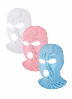Buy 3-Hole Full Face Cover Winter Outdoor Sport Knitted Face Cover Ski Adult Balaclava Headwrap Full Face Mask Motorcycle Cycling Snowboard Gear for Outdoor Sports for Men Women(3 Pieces) in UAE