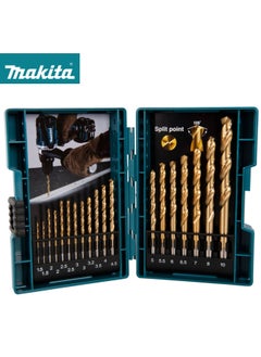 Buy Makita B-67795 Metal Drill Bit Set HSS TiN 19 Pieces for Metal Drilling 1.5-10mm Cylindrical Shank in UAE