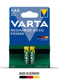 Buy Varta Longlife Rechargeable ACCU Power AAA Battery - 800mAh, (2-Pack) in UAE