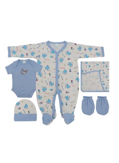 اشتري AURA KIDS 6 Pieces Baby Gift Set Light Blue في الامارات