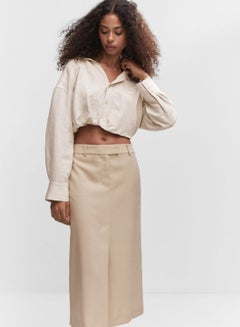 Buy Front Slit Pocket Detail Skirt in UAE