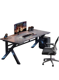 Buy 31.5 inch Boys Gaming Desk，K-Shaped Sturdy Computer Desk，Gaming Table Workstation Home Office Desk(Grey) in UAE