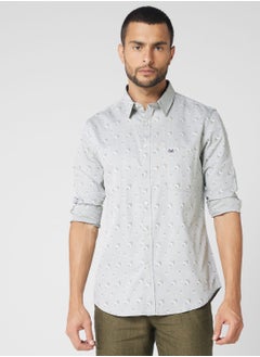 Buy Classic Slim Fit Self Design Pure Cotton Formal Shirt in UAE