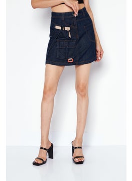 اشتري Women Washed Denim Mini Skirts, Blue في الامارات