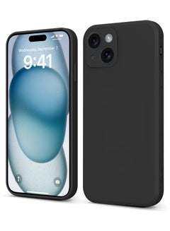 Buy Compatible with apple iPhone 15  Full Coverage for tective Case, Ultra Slim Soft Silicone Gel TPU Cover, Matte Surface Ultra-Thin Case, for iPhone 15  (Black) in Saudi Arabia
