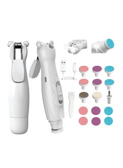 Buy Baby Nail File Electric Nail Trimmer, USB Rechargeable 20 in 1 Toddler Nails Clippers Safe Kit Built-In LED Light Replacement Heads, Newborn Toes and Fingernails, Trim and Polish in UAE