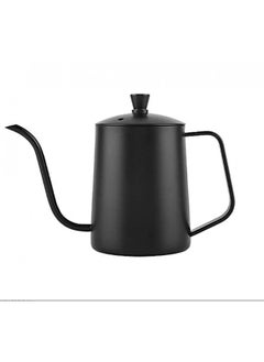 Buy Coffee Drip V60 Pour Over Kettle With Lid Tea Pot 304 Stainless Steel Teflon Coated Pitcher Black 600ml in Saudi Arabia