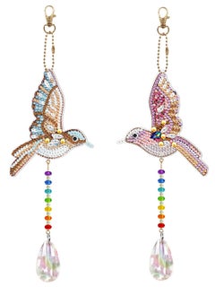 اشتري 2pcs Crystal Hummingbird Diamond Painting Kit Sun Light Catching Window Decor DIY Special Shaped Diamond Art Wind Chimes Jewelry Kit Hanging Mosaic Rhinestone Pendant Rhinestone Pendant Wind Chimes في الامارات