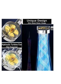 اشتري Adjustable Fan Turbo Shower Head - 360 Degree Rotating with Filter - High Pressure Water Saving - Multi Color في مصر