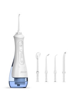 Buy Water Flosser Cordless, Portable Dental Oral Irrigator for Teeth, 5 Jet Tips, IPX7 Waterproof Powerful Battery Life Rechargeable Water Teeth Cleaner Picks for Home and Travel Oral Care(White) in UAE