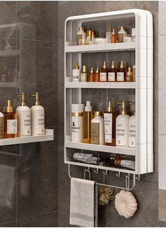 Buy 3 Tier Wall Mounted Bathroom Rack Wall Hanger Bath Organizer With Hooks in Saudi Arabia