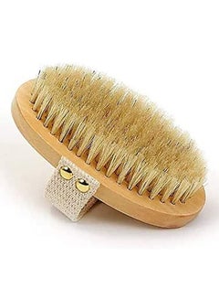 Buy Body Brush Set for Wet or Dry Brushing - Natural Bristle Dry Brush for Exfoliating Skin in UAE