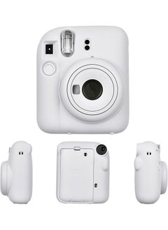 اشتري Silicone Case for Fujifilm Instax Mini 12 Instant Camera Case |Soft Protective Camera Cover with Adjustable Shoulder Strap - Clay White في الامارات