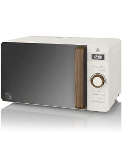 اشتري Swan SM22036LWHTN Nordic LED Digital Microwave with Glass Turntable, 6 Power Levels & Defrost Setting, 20L, 800W, White في الامارات