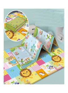Buy Comfortable PE Double Sided Crawling Mat Ideal for Students and Babies (Lion + Animal Crossing) in UAE