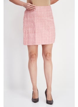 اشتري Women Plus Size Textured Mini Skirt, Pink في الامارات