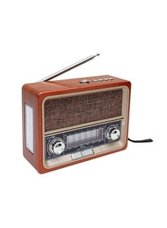Buy Retro Rechargeable Radio With Bluetooth Speaker Side Light Signal Light Memory Input Aux USB in Saudi Arabia
