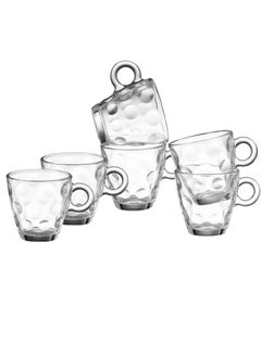 Buy 6 Piece Clear Glass Espresso Coffee Cup Set in Saudi Arabia