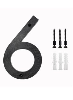 اشتري 8’’ Modern Floating House Numbers for Outside Large Black Shadow Home Number with Nails Kit & Template Easy to Be Mounted for Exterior House Address Garage Gate Street Farmhouse Number 6 في السعودية