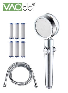 Buy 8PCS Hand Shower Turbocharged Water-Saving Spa Shower Faucet Water Purifier Retractable Set with Filter and Hose in UAE
