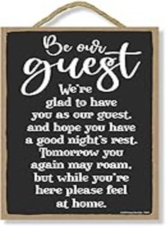 اشتري Honey Dew Gifts, Be Our Guest, Guest Room Wall Decor, Home Decor Signs, Guest Room Signs, Guest Bedroom Wall Decor, 7 Inches by 10.5 Inches, Room Signs, Guest Room في مصر