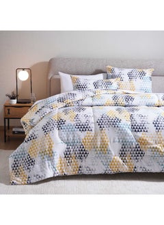 اشتري Conscious Eucacel Abstract 3-Piece Comforter Set 160X220Cm - Yellow في الامارات