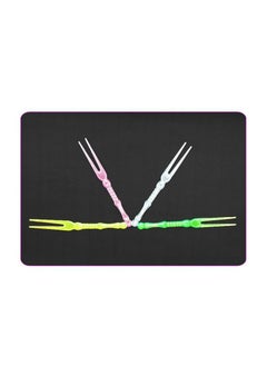 Buy Disposable Plastic Fruit Cocktail Forks - Set of 50 Pcs - Multicolor Tasting Appetizer Forks in UAE