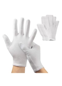 Buy 12 Pairs White Cotton Gloves, Soft and Stretchable Gloves for Jewelry and Coin Inspection, Serving, and Archive Handling, Reusable Cloth Gloves for Men and Women in UAE