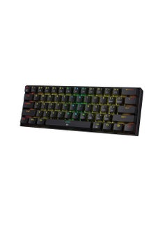 اشتري Redragon, Dragonborn 61 Keys Compact RGB Mechanical Gaming Keyboard with Tactile Brown Switch, Pro Driver Support, K630, Black في السعودية