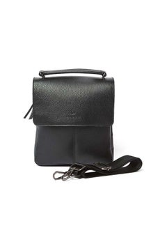 اشتري Luxury Logo Embellished Genuine Leather Crossbody Bag With Adjustable Strap And Back Metal Zipper في مصر