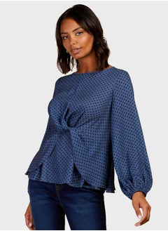 Buy Puff Sleeve Printed Top in Saudi Arabia