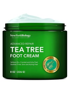 Buy New York Biology Tea Tree Oil Foot Cream for Dry Cracked Feet, Athletes Foot, Nail Fungus, Jock Itch, Ringworm, Cracked Heels and Itchy Skin - Foot Cream - 8 oz in UAE