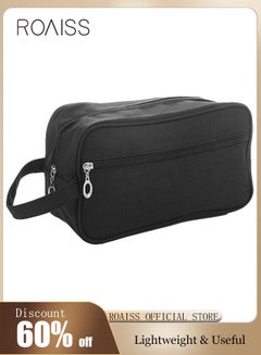 اشتري Outdoor Wash Bag Portable Storage Bag Waterproof Clutch Bag Large Capacity Makeup Cosmetic Handbag Packing Organizers for Men Women Travel Business Trip Black في السعودية