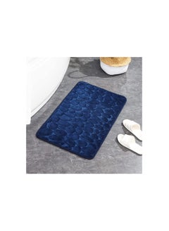 Buy Bath Mats for Bathroom Non Slip Memory Foam Rugs Area Decor Mat Accessories Washable Absorbent Rug Shower Door Entryway Floor Carpet Soft Thick Coral Fleece Plush Pebble Black 24x16 Inches in Egypt