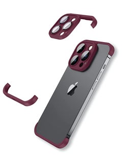 اشتري Frameless Case fro iphone 15 pro max with camera lens protector Slim Soft TPU Shockproof Phone Cover في الامارات