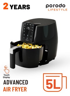 اشتري Advanced Air Fryer Convenient Healthier Choice 5L Dishwasher Safe Basket and Baking Tray Capacity 40 to 200 C Temperature Control Up To 60mins Selection Timer 1500W Performance Touch Display - Black في الامارات