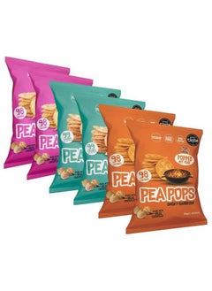 Buy Pea Pops Healthy Protein Chips - Delicious Chikpea Crisps Less Fat, Low Calorie, Gluten Free, Veggie Protein Snacks, Popped Protien Chips (Not Fried) 23g PACK of 6 (Variety Pack) in UAE