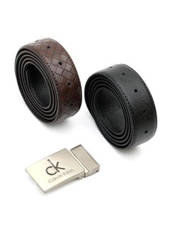 Buy Calvin Klein Leather Belt, 2 Pieces, Black, and Brown in Egypt