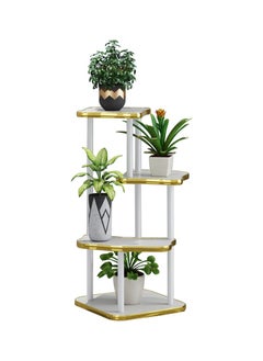 Buy 4 Tier Nordic Light Luxury Style Wood Floor Standing Flower Pot Plant Rack For Living Room Balcony in Saudi Arabia