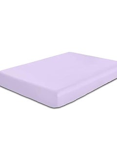 اشتري Cotton Home Super Soft Bed Fitted 200x120Cm/79x48Inch, Twin Size High Quality Polyester Mattress Cover - Extra Soft - Easy Fit Highly Breathable Bedding & Linen Cover Light Purple في الامارات